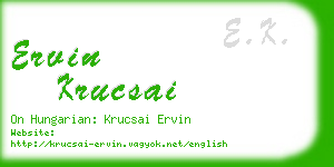 ervin krucsai business card